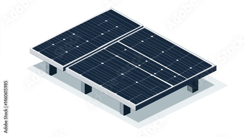 Rooftop solar panels energy system, sustainable power generation photo