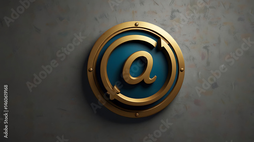 Blue and Gold Email Logo Symbolizing Modern Digital Communication and Networking Design - Perfect for Online Branding and Email Marketing