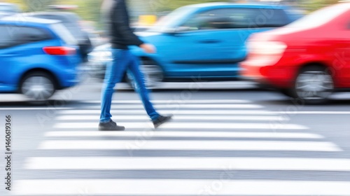 Wallpaper Mural Pedestrian crossing busy city street Torontodigital.ca