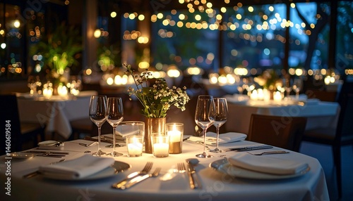 Classical interior of a fine dining restaurant
