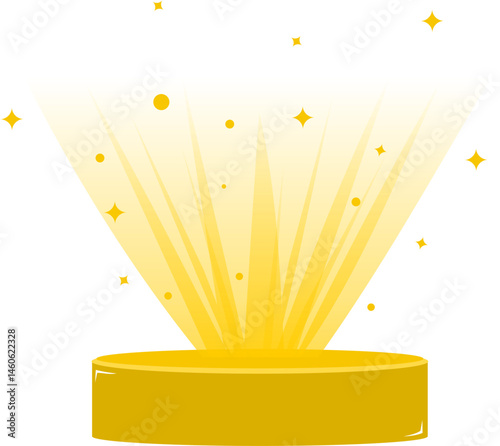 Golden Podium with Spotlight 