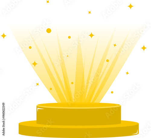 Golden Podium with Spotlight 