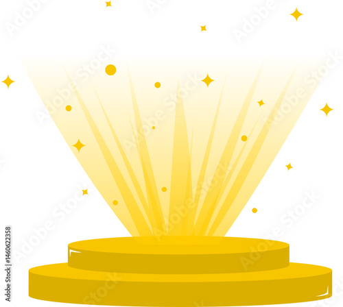 Golden Podium with Spotlight 