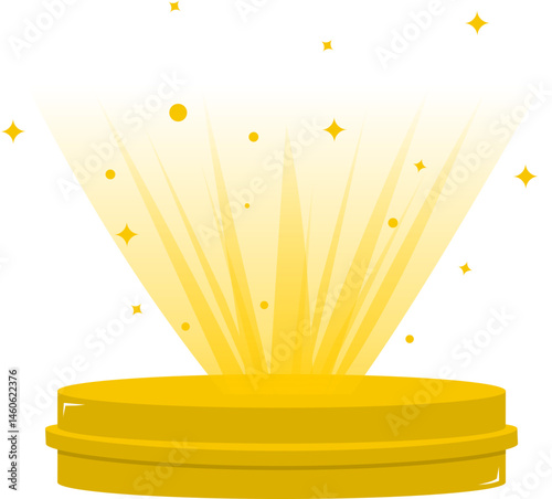 Golden Podium with Spotlight 