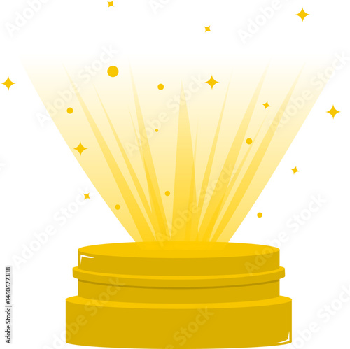 Golden Podium with Spotlight 
