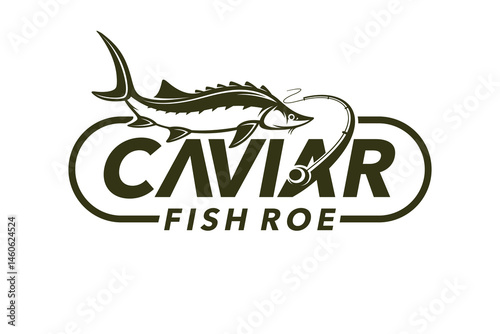 A minimalist caviar lettering logo for a luxury food brand
