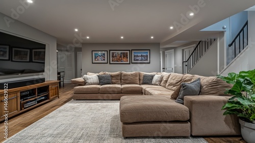 Modern basement family room