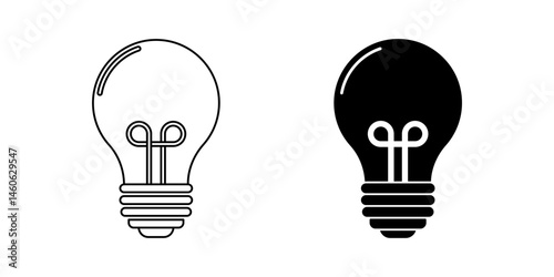 incandescent light bulb icon set
