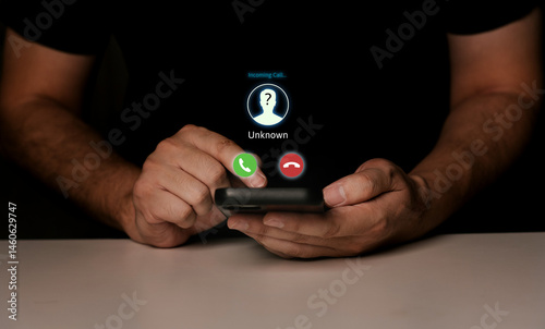 Wallpaper Mural Unknown number calling in the middle of the night. Phone call from stranger. Phone call from unknown number. Torontodigital.ca