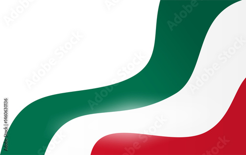 Mexican Flag Ribbon Corner Border Illustration