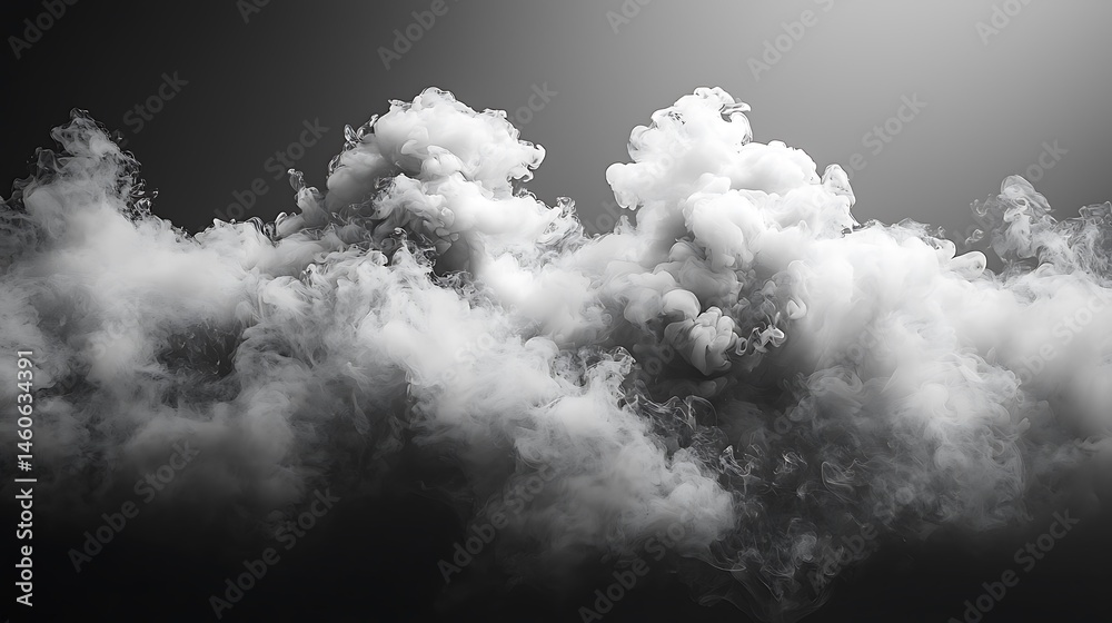 Obraz premium Monochromatic cloudscape, ethereal and dense