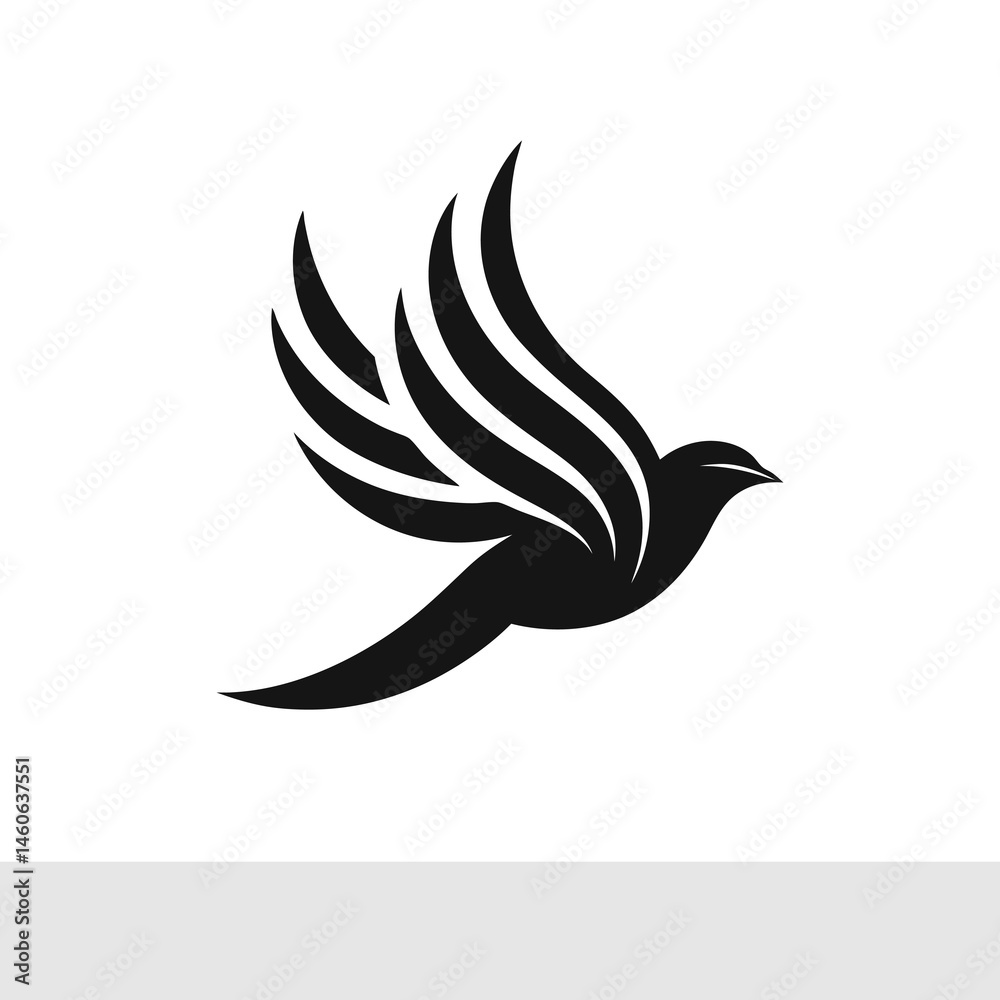 Fototapeta premium Elegant Flying Bird Silhouette