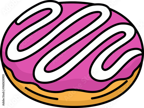 Blueberry glazed donut with sweet vanilla drizzle