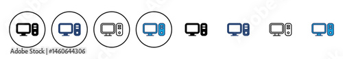 Computer icon vector. computer monitor icon vector.