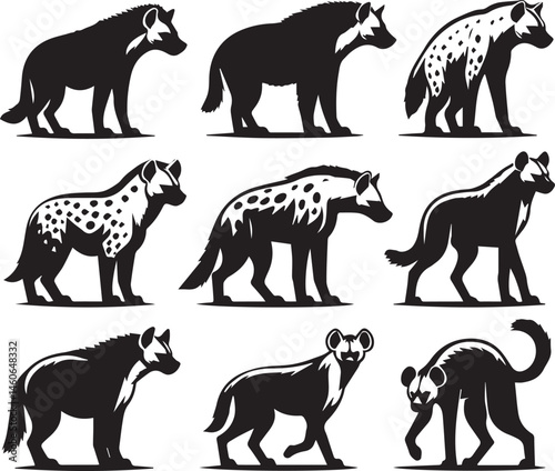 a hyena silhouette vector illustration white background