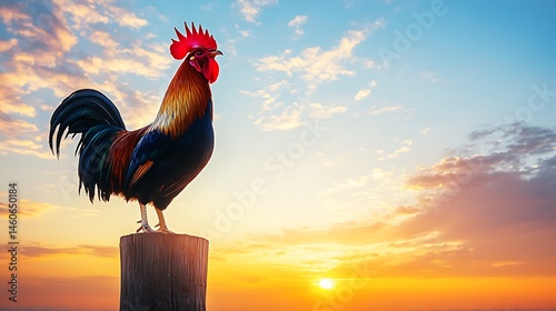 Rooster at sunrise