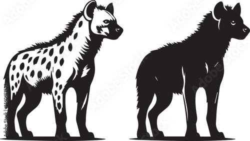 a hyena silhouette vector illustration white background