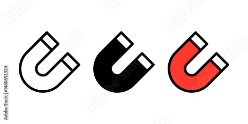 Vector Magnet Flat Illustration