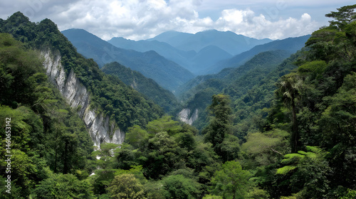 viewpoint with wide panoramic view of valley and distant horizon