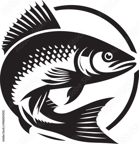 vector illustration of a fish white background