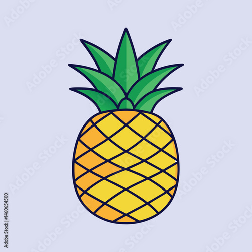 A Vibrant Illustration of a Delicious Pineapple Fruit Tropical Summer Design Element