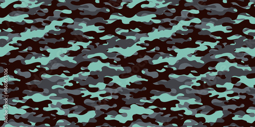 Camouflage background. Seamless pattern.Vector. 迷彩パターン テクスチャ 背景素材