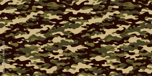 Camouflage background. Seamless pattern.Vector. 迷彩パターン テクスチャ 背景素材