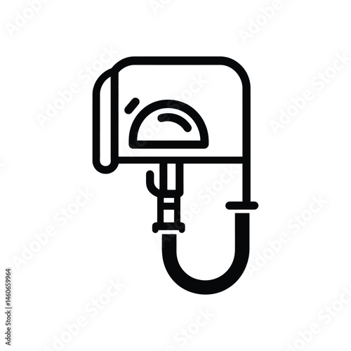Minimalist Black Outline Water Heater Icon with Transparent Background Design