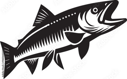 vector illustration of a fish white background