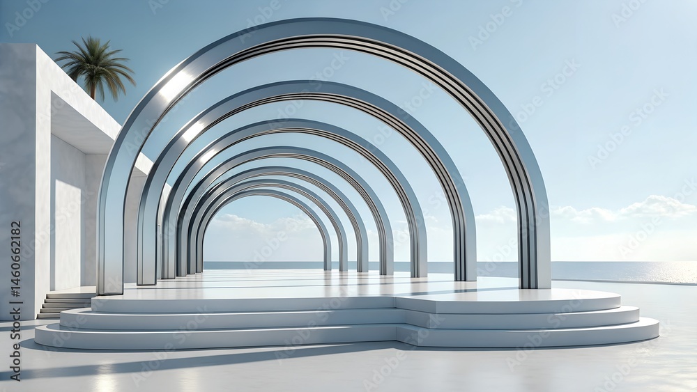 Fototapeta premium 3d illustration of abstract minimal architecture