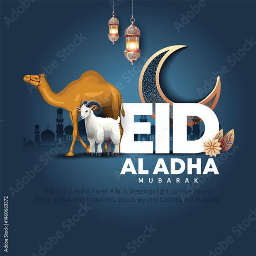 Eid al adha mubarak festival Design Background. abstract Vector Illustration for greeting card, poster and banner design.