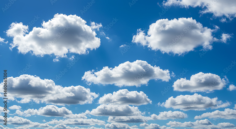 Fototapeta premium Blue Sky with Fluffy Clouds