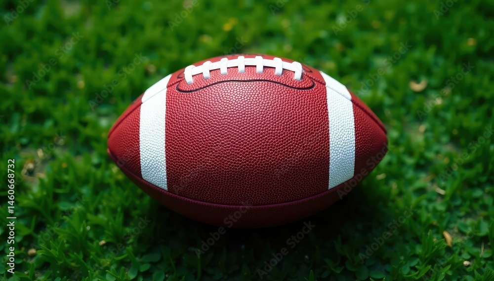 Obraz premium Overhead shot of an American football, perfectly centered, competition, vintage