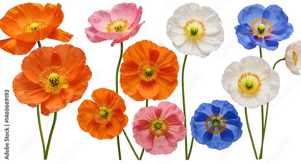 Obraz premium Vibrant Poppy Bloom: A Symphony of Color and Delicate Beauty AI Generated