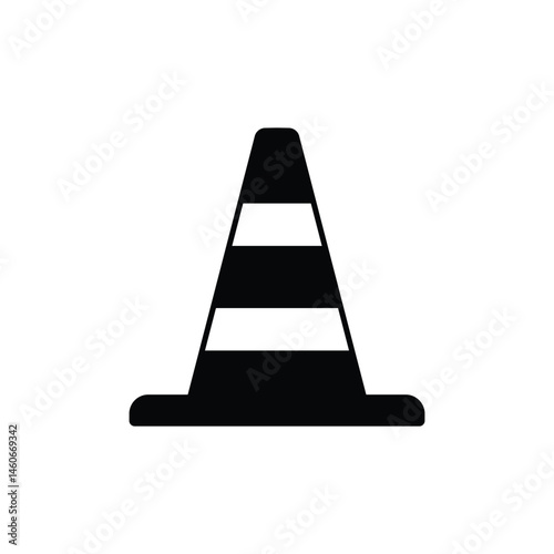 Black Traffic Cone Icon