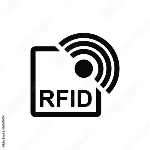 RFID Radio Frequency Identification Vector Icon