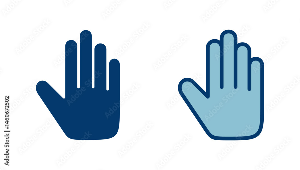 Hand icon vector isolated on white background. Hand gesture. hand stop Hand icon vector isolated on white background. Hand gesture. hand stop