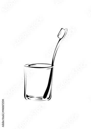 Glas mit Zahnbürste 