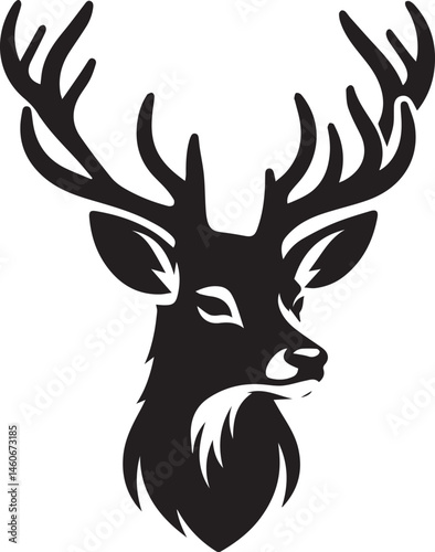 deer head vector art illustration white background