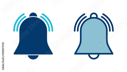Bell Icon vector isolated on white background. Notification symbol. Bell vector icon