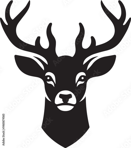 deer head vector art illustration white background