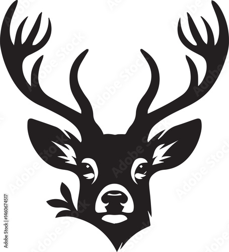 deer head vector art illustration white background