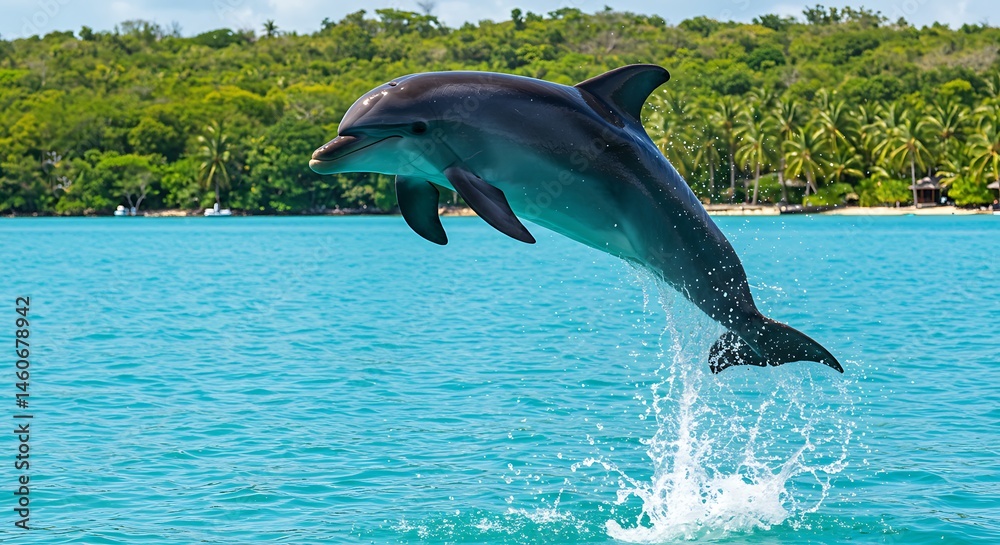 Obraz premium Ocean's Graceful Leap AI Generated