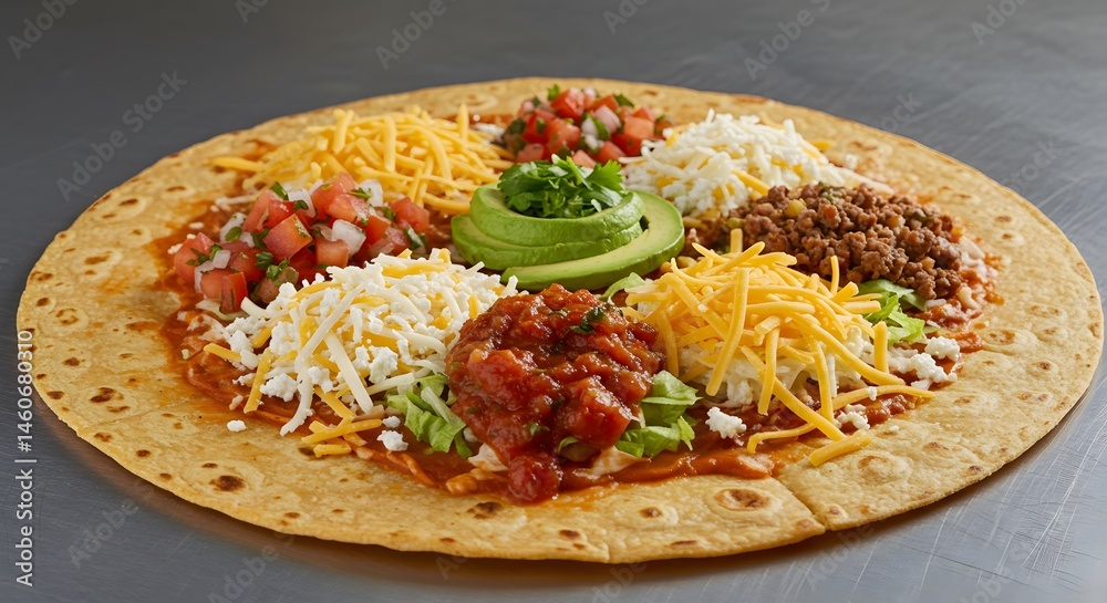 Fototapeta premium Giant Taco Salad Recipe A Delicious and Easy-to-Make Mexican-Inspired Meal