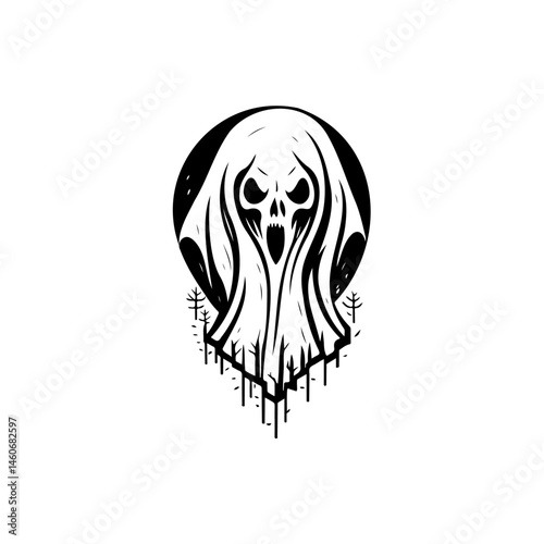 Eerie spectral apparition illustration evoking mystery and supernatural suspense