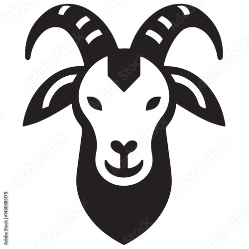 Goat head silhouettes vector