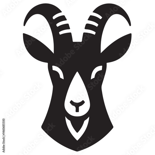 Goat head silhouettes vector