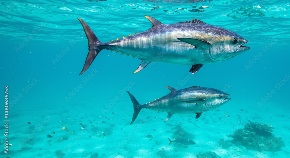 Fototapeta premium Tuna Fish Swimming in Ocean