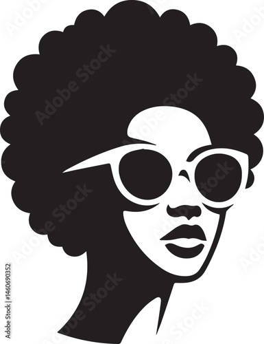 black woman head vector illustration in a white background