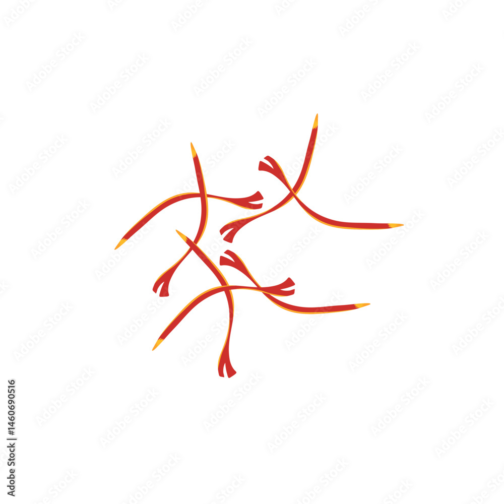 Red Saffron Thread Vector Illustration Red Saffron Thread Vector Illustration